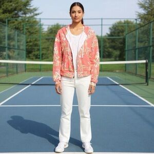 Wildfox Marquis Printed Zipped Oversized Hoodie